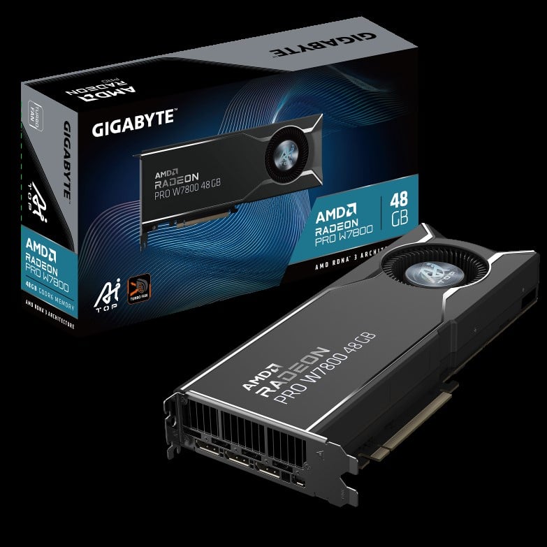 GIGABYTE, AMD Radeon PRO W7800 AI TOP 48G Grafik Kartını Piyasaya Sürdü